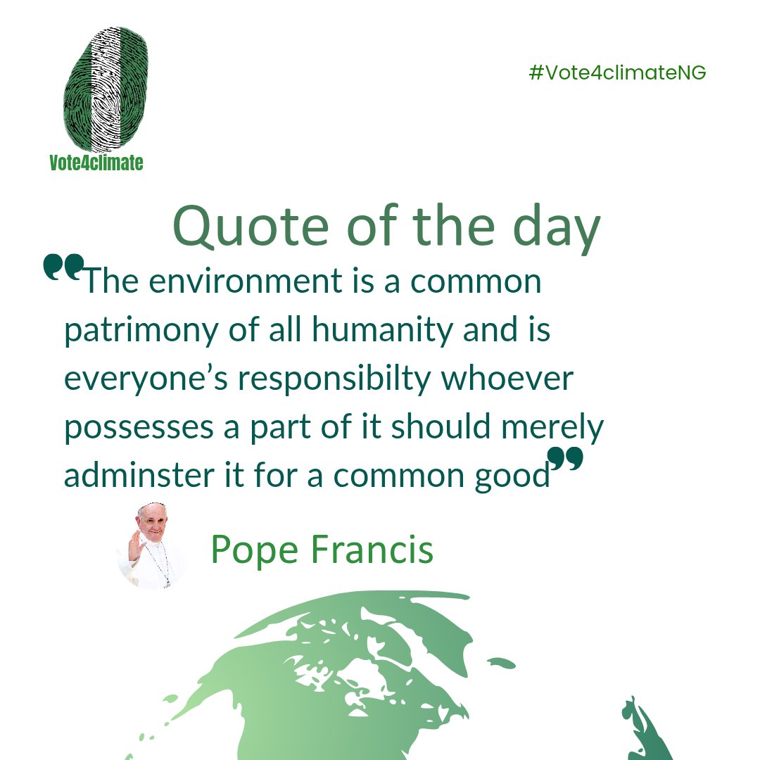 Our planet our shared home and its care is a collective responsibility.
Lets steward it for the benefit of all not just a few.
#Vote4climate #vote4climateNG #EnvironmentalStewardship #AACJ #Monday