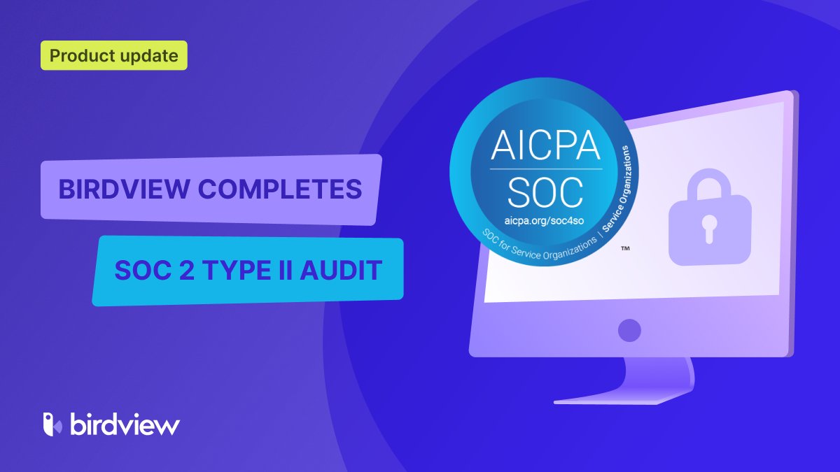 birdviewpsa's tweet photo. Birdview PSA has completed its annual SOC 2 Type II audit! This certification reflects our commitment to enterprise-grade security, trust &amp; compliance. Thanks to everyone for making this possible! 🙌
Learn more: https://t.co/UjM2OWWrb6 
#SOC2 #dataprivacy #BirdviewPSA https://t.co/tsUiyvFiva