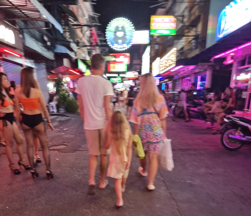 Today was "traumatize your daughter on Soi 6" day #Pattaya #Thailand
