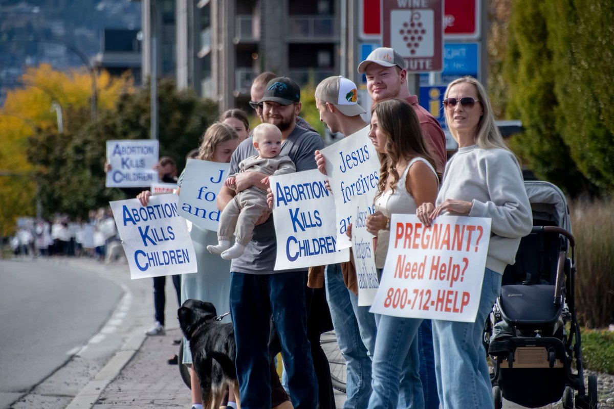 Krista_Krohn's tweet photo. Huge Turnout for Life Chain 2025 in Kelowna!
A massive crowd of 475 people participated in the Kelowna Life Chain on Sunday, more than double the 210 who came out just one year ago.
Several people commented on the "Charlie Kirk effect," the reaction to the horrible assassination of Turning Point USA's Charlie Kirk, as one reason for the increased turnout. Kirk was a passionate defender of the unborn who was not averse to publicly speaking out on their behalf, and his shocking death has certainly motivated Christians around the world to be more vocal and bold.
There was, however, another factor at play in Kelowna today: the "Praxis effect." Praxis is a Kelowna-based Christian church holding Sunday services at the downtown Rotary Centre for the Arts.
Their leadership team, headed by Pastor Josh Dool, has caught fire for the cause of life and was instrumental in inspiring many, perhaps as many as half of all those in attendance, to come out to Life Chain. Kelowna Right to Life is very grateful for Praxis' involvement and promotion of Life Chain 2025!
People of all ages and backgrounds came out today, including several church leaders, priests, and pastors. Notably missing was local media. It seems castanet, the Courier, Global TV and anyone else in local leftist media couldn't be bothered to report on nearly 500 people, probably the largest public demonstration of the year in Kelowna. Go figure. Your bias is showing!
Thank you to absolutely everyone who attended Life Chain 2025. Keep speaking on behalf of the unborn throughout the year, and we'll see you at Life Chain 2026!