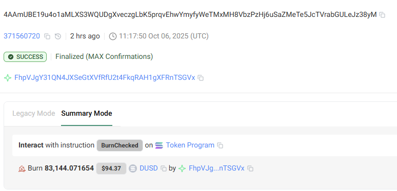 dusdSol's tweet photo. Burn(s)🔥 Of The Day: $DUSD

OH BABY A TRIPPLE !!! https://t.co/A9JchHdgHk