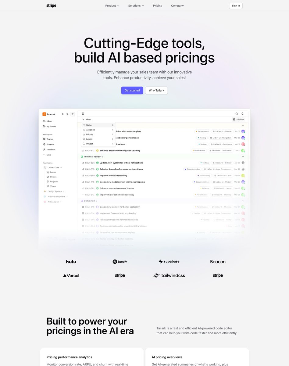 TailarkUI's tweet image. Introducing the first complete pages for Tailark Pro!

- 4 styles, 
- 13 pages, 
- fully registry-compatible ⚡

Build faster. Scale smarter. Available to all Complete Plan users!

pro.tailark.com