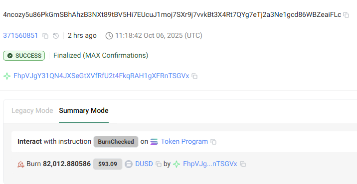 dusdSol's tweet photo. Burn(s)🔥 Of The Day: $DUSD

OH BABY A TRIPPLE !!! https://t.co/A9JchHdgHk