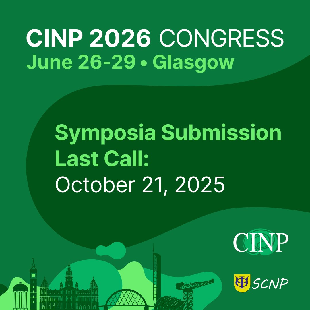 🚨The final deadline is approaching quickly!🚨There are only a couple of days left, so don't miss the opportunity and submit your symposium proposal for #CINP2026 by October 21.
👉All information here: cinp2026.org/submissions/sy…
Don't hesitate, submit your proposal now!
#Psychiatry