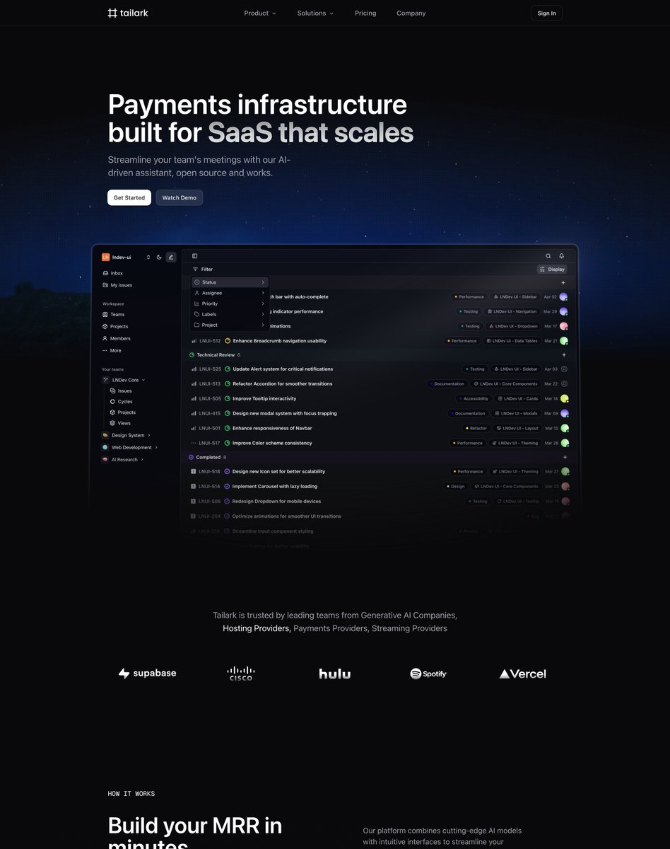 TailarkUI's tweet image. Introducing the first complete pages for Tailark Pro!

- 4 styles, 
- 13 pages, 
- fully registry-compatible ⚡

Build faster. Scale smarter. Available to all Complete Plan users!

pro.tailark.com
