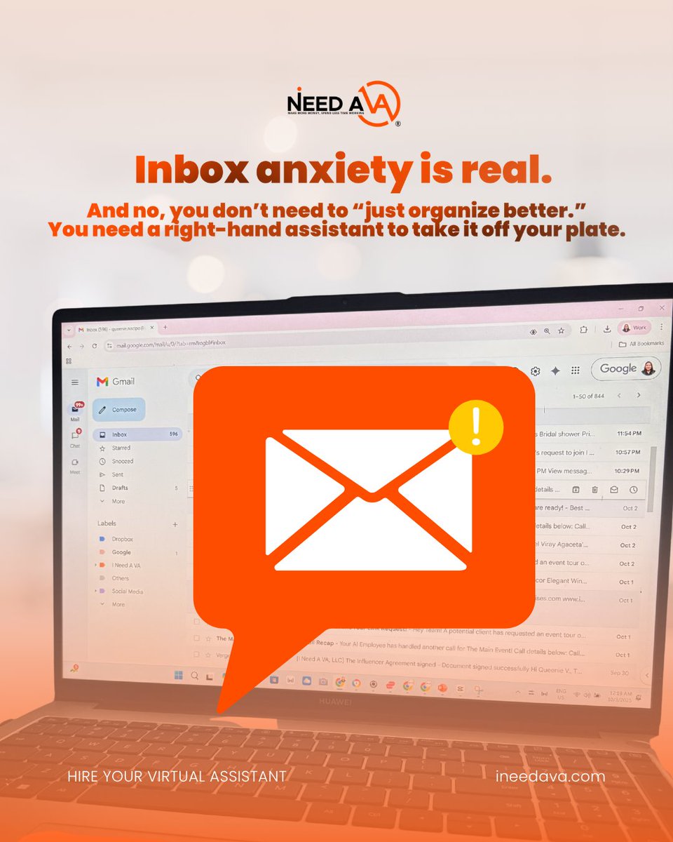 ineeda_va's tweet image. ⏳ Your time is your most valuable resource.
But if you’re stuck in emails, calendar chaos, and social media dust… you’re not leading, you’re just surviving.

Hire a Virtual Assistant today and reclaim your time, energy, and growth.

#DelegateToElevate #INeedAVA #CEOTime