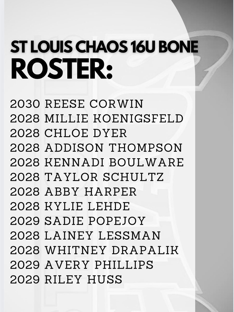 A new season. A new chapter. Backed by the Chaos legacy. Ready to compete and represent with pride and power. Presenting your <a href="/STLChaos2010/">St. Louis Chaos 2010</a> 16U BONE squad!!! #stlchaos <a href="/StLChaos/">StL Chaos</a>