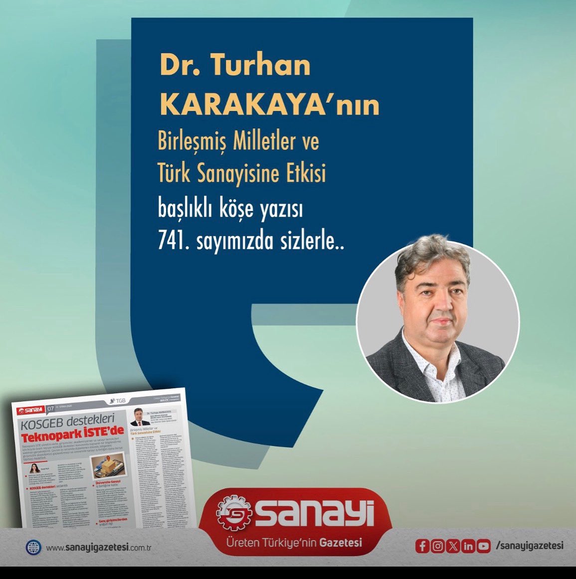 Sanayi Gazetemizin bu haftaki bölümünde Birleşmiş Milletler ve Türk Sanayisi etkilerini ele aldık. Bu Birleşmiş Milletler acaba bir Dev mi? Etkisiz bir Cüce mi?

sanayigazetesi.com.tr/birlesmis-mill…