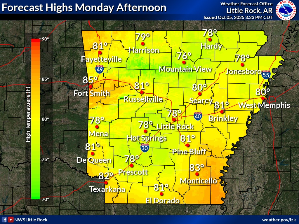 PulaskiAR's tweet image. 🌧️ Pulaski County Weather Update:
Cloudy skies + 50–60% chance of rain today! Temps in the comfy high 70s. ☁️
Don’t let the drizzle stop you—Pinnacle Mountain still stuns, even from your car. 🚗⛰️

#PulaskiCountyWeather #RainyDayVibes #PinnacleMountainViews
