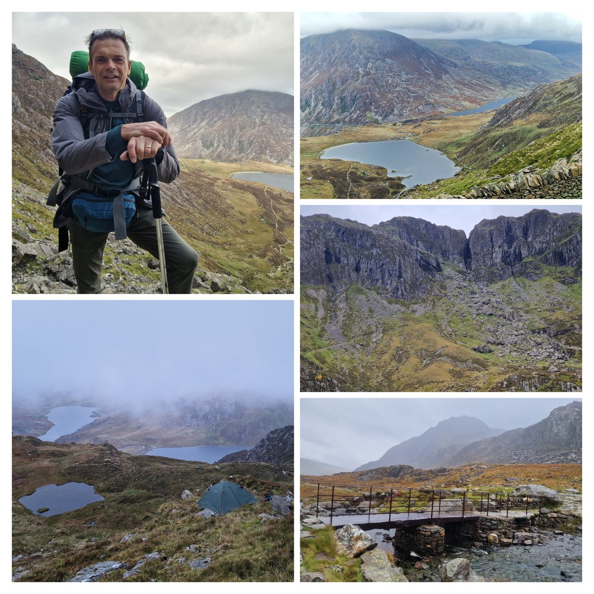 Poulters40's tweet photo. Y Garn, Snowdonia, and my first solo wild camping experience!
Not the best weather and hiking to the summit through Devils kitchen turned out quite challenging. 
The new tent stood up to the elements well, which helped make it a great experience!

#YGarn
#solocamping
#hiking https://t.co/6m4yFNd4NV