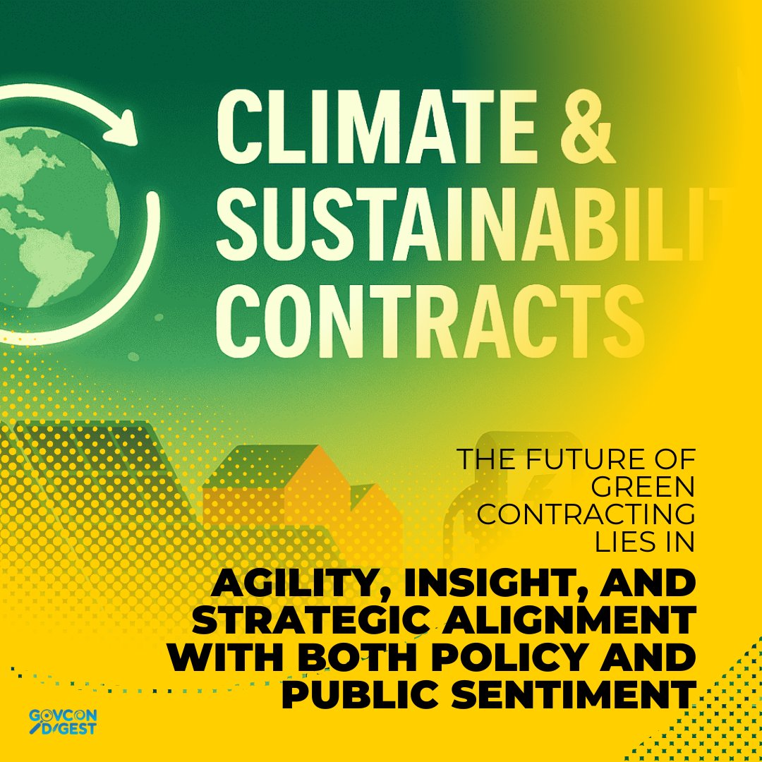 GovConDigest's tweet image. 🌎 Climate &amp;amp; Sustainability Contracts are shaping the future of federal procurement.
Green contracting is becoming a core part of America’s economic strategy.
👉 Do you think sustainability goals are changing how government contractors compete?
 #sustainabilityexpo2025