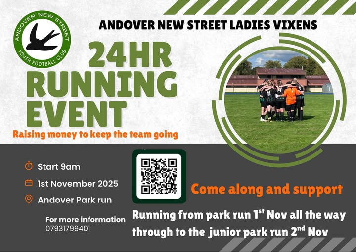 Support our amazing Ladies Vixens football team! Join us, donate, run, or cheer at their 24-hour fundraising run from November 1st at Andover parkrun to November 2nd at junior parkrun to keep them playing.
gofundme.com/f/vixens-ladie…
#upthestreet <a href="/HerGameToo/">Her Game Too</a> <a href="/BasePyramid/">BaseofthePyramid</a> <a href="/AndoverNSfc/">ANDOVER NEW STREET 💚🖤⚽️</a>