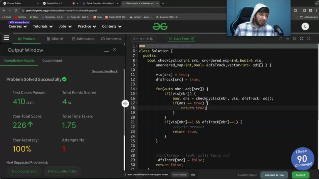 Bikash__Shaw's tweet image. Day 14/30 of My DSA Practice Challenge 🚀
Today's Focus: Graphs
✅ BFS and DFS Traversals
✅ Detecting Cycles in Directed and Undirected graphs
#30DaysOfCode #LearnInPublic