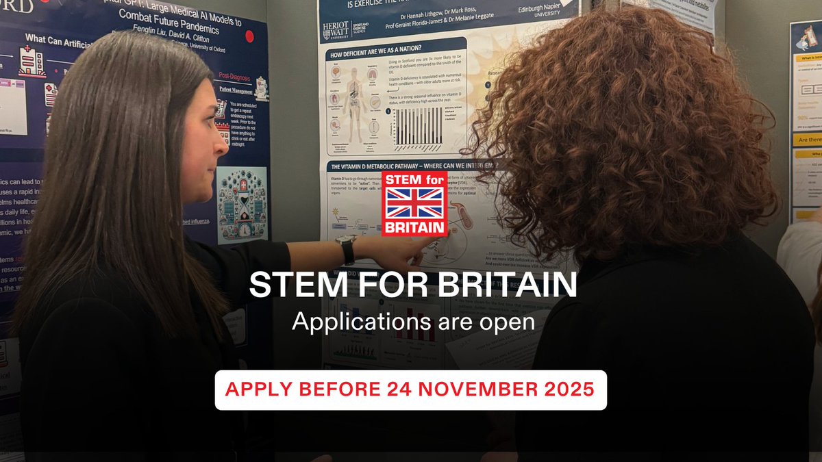 Are you an early-career nutrition researcher?

STEM for Britain 2026 is your opportunity to present your research in Parliament and connect with MPs &amp; the wider scientific community.

🏆 Receive up to £1,000

📅 Deadline: Monday 24 November

🔗 Apply: bit.ly/3HNU88f