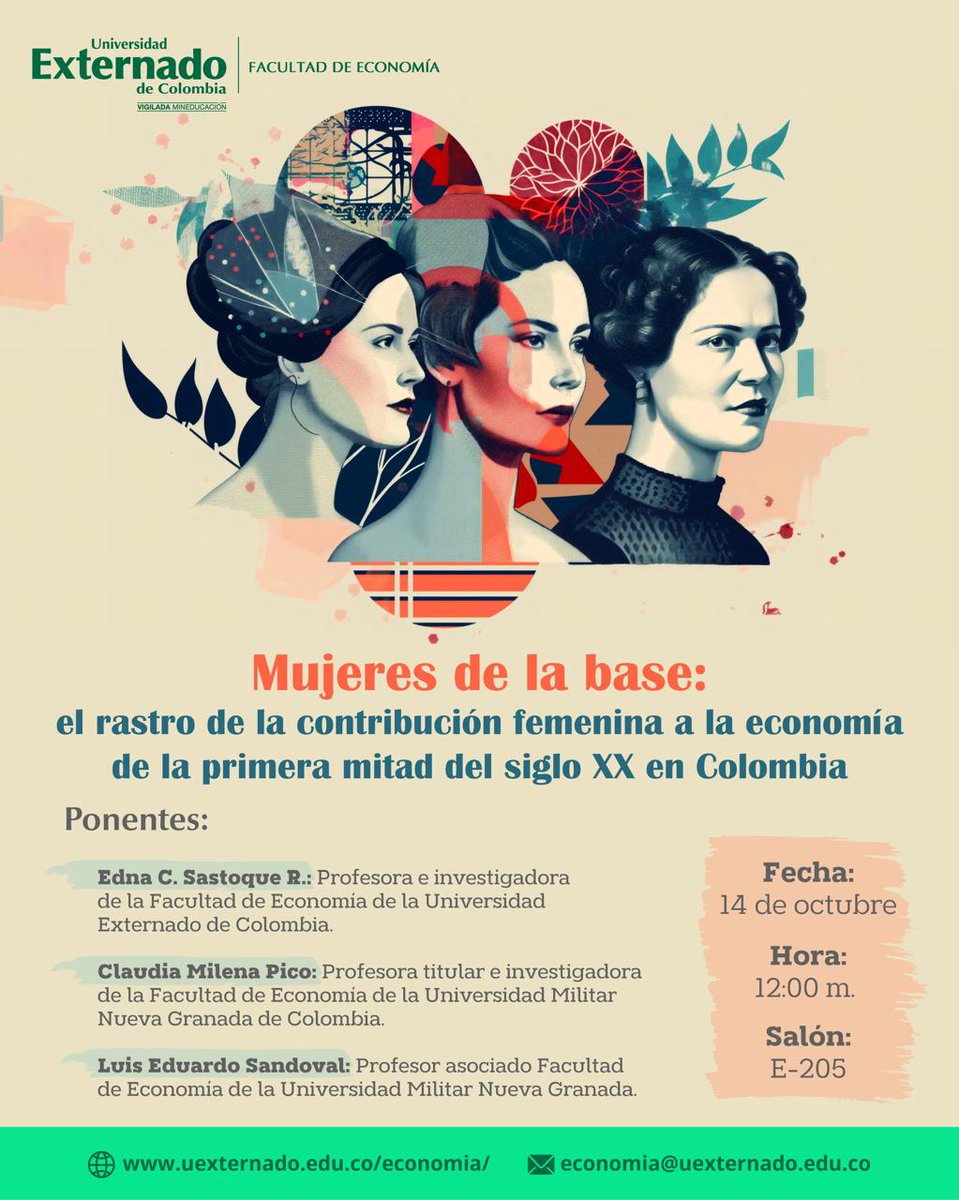 💬 “Mujeres de la base”: el rastro de la contribución femenina a la economía de la primera mitad del siglo XX en Colombia 🇨🇴

🗓 14 de octubre | 🕛 12:00 m. | 📍 Salón E-205
Ponentes: Edna C. Sastoque R., Claudia M. Pico, Luis E. Sandoval.

#MujeresDeLaBase #Economia  #Historia