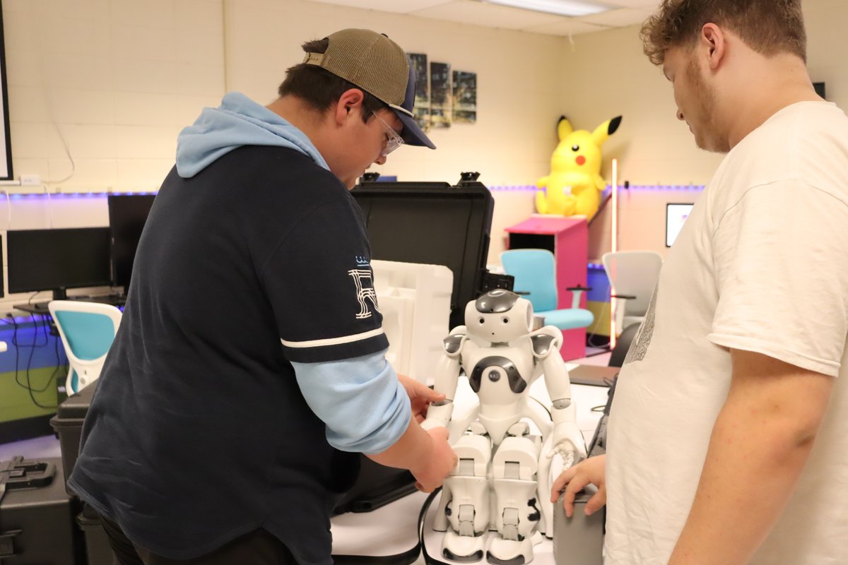 Adv. Computer Engineering will have the chance to work with NAO AI Edition Robots in the spring semester. "We're adapting," shares Evan, a senior from Blue Springs South. "Some jobs have gone away, but new ones are being developed. This training will help us stay competitive."