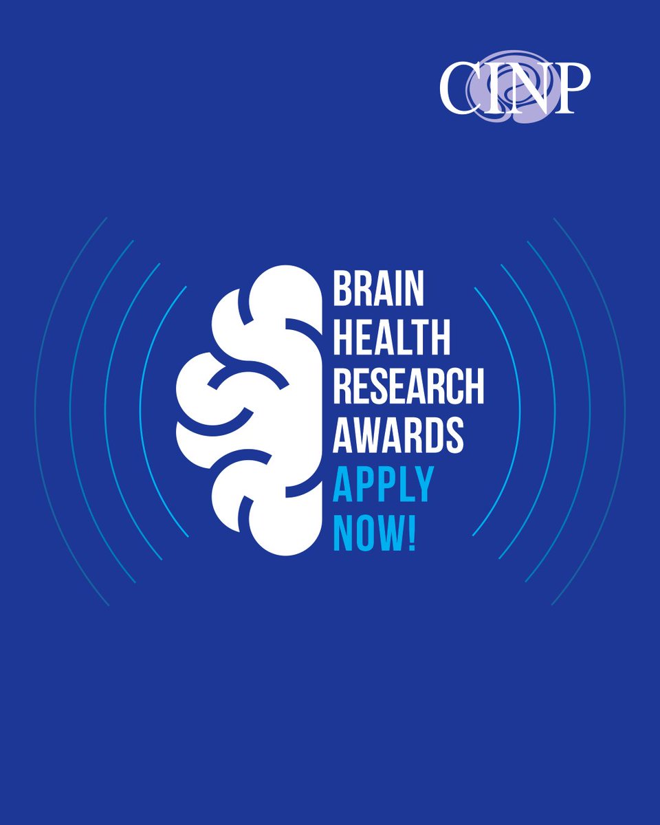 📣CINP Brain Health Research Awards 2026- applications opened!
Two awards of 5000 USD available - one for Basic and one for Clinical research, to be presented at CINP 2026 in Glasgow.🏅
📆Application Deadline: November 30
All info here: cinp.org/research-awards
#cinp #brainhealth