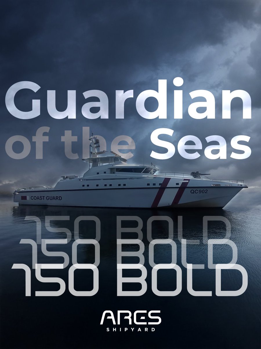 Guardian of the Seas 

Power. Speed. Excellence.

ARES 150 BOLD — the world’s fastest and largest composite Offshore Patrol Vessel in its class, redefining maritime dominance.

#ARESShipyard #ARES150BOLD #GuardianOfTheSeas #MaritimeExcellence #OPV