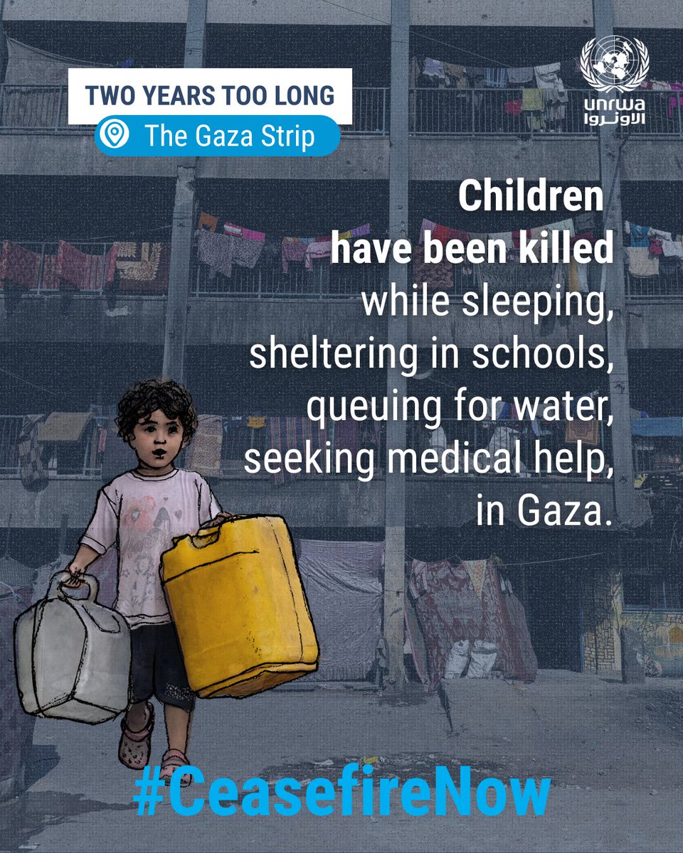 #Gaza is home to 1 million children yet no place is safe.

Since the war began, UNRWA provided over half a million children with psychosocial support: they are traumatized and have witnessed what no child should witness

#CeasefireNow for children
They are children, children.