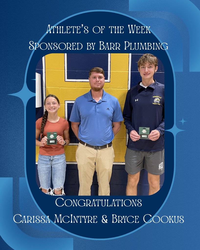 Congratulations to our athlete's of the week! Thank you for your hard work and dedication to Cross Country!