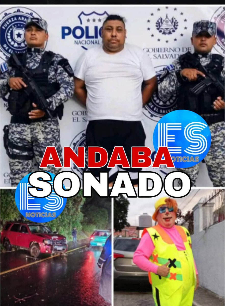 "EL GRAN GATO MAYOR" DEL LOS COMEDIANTES GATOS DEL NORTE   L£SIONA A MUJER Y MENOR DE EDAD Y LAS MANDA AL HOSPITAL EN ILOPANGO.

Eduardo Jonathan Ibarra, de 44 años, fue detenido por la PNC tras provocar un fuerte accidente vial sobre el km 13 ½ de la carretera hacia el cantón