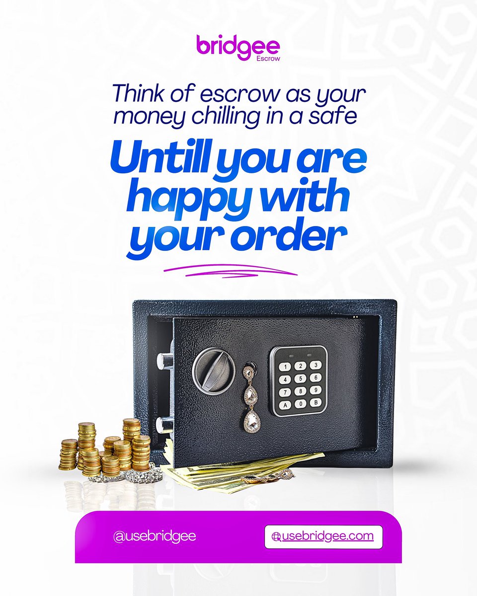 usebridgee's tweet image. When we say happy, we mean you get exactly what you asked for…both buyers and sellers.
Escrow is that one service you can actually rely on.

Click the link in our bio to experience peace of mind with every transaction.
#bridgee #escrow #onlineshopping #safetransactions #scam