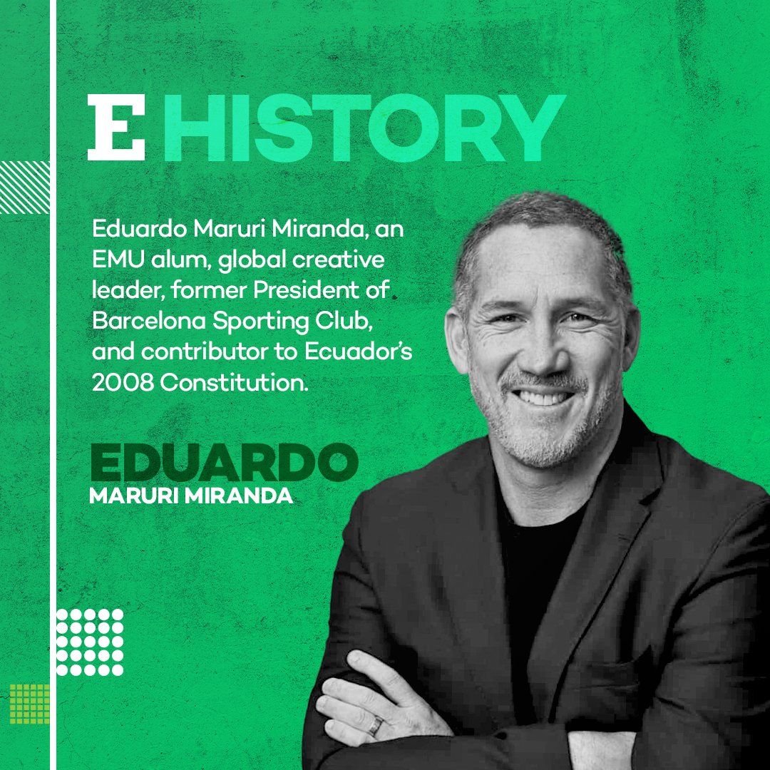 EasternMichU's tweet image. Eduardo Maruri Miranda took his EMU degree and reshaped industries, led global brands, and helped write the first Constitution to grant rights to nature. A legacy built on impact.

#HispanicHeritageMonth #TRUEMU #EMUAlum