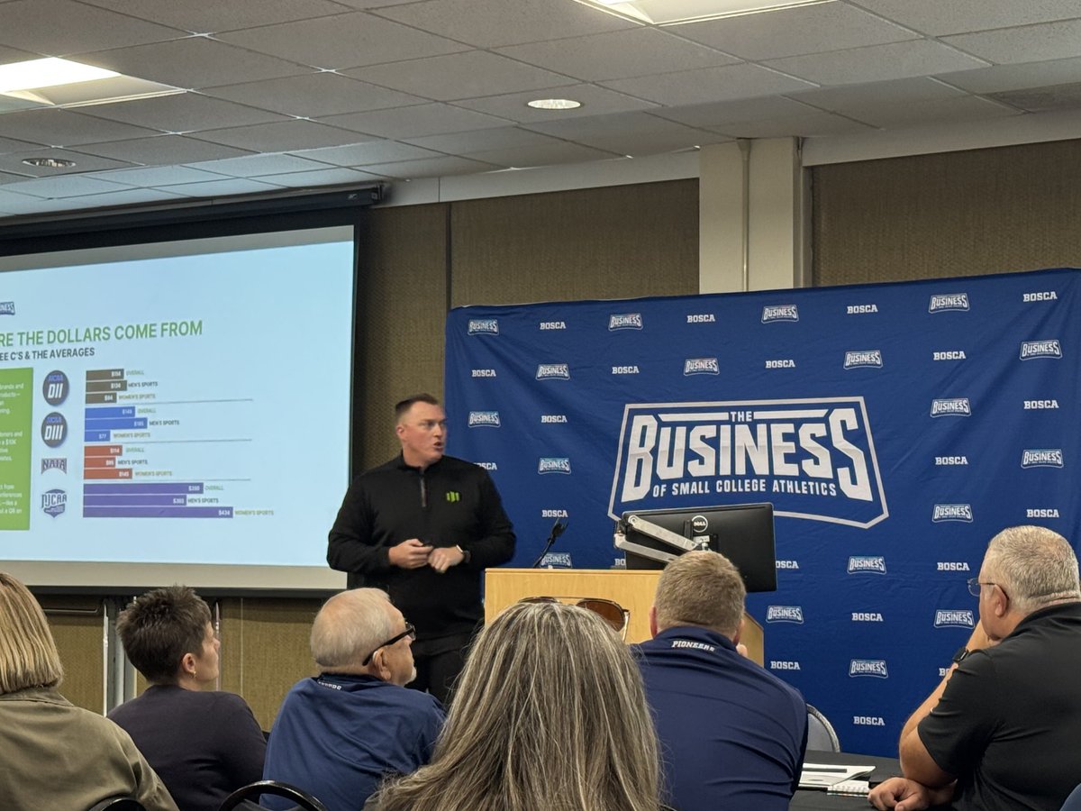 “Just a few years ago there was less than $100,000 in small college NIL deals, it now exceeds $2 million.” ⁦<a href="/_JDaugherty/">Jake Daugherty</a>⁩ #BOSCAColumbus