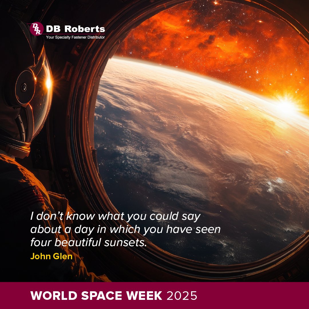 DBRobertsCo's tweet image. This World Space Week, DB Roberts is proud to support aerospace engineers with fastening solutions that enable spacecraft, satellites, and advanced exploration systems.
 
#DBRoberts #WorldSpaceWeek