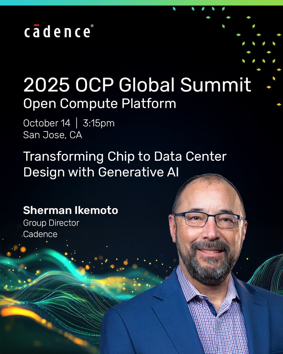 Digital Twins for Data Centers: Do You Have Yours Ready?

Join Sherman Ikemoto of Cadence at the OCP Global Summit for a deep dive into how digital twins are transforming data center design.

October 14, 3:15pm
San Jose Convention Center, LL20BC

ow.ly/XLX050X59Zi