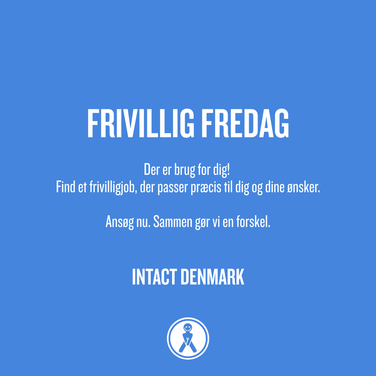 IntactDenmark's tweet image. Bliv frivillig i Intact Denmark på præcis den måde, der passer dig. Vi glæder os til at høre fra dig.

frivilligjob.dk/jobs?key=&amp;amp;spro…

#frivillig #frivillighed #frivilligtarbejde #frivilligfredag #ngo #civilsamfund