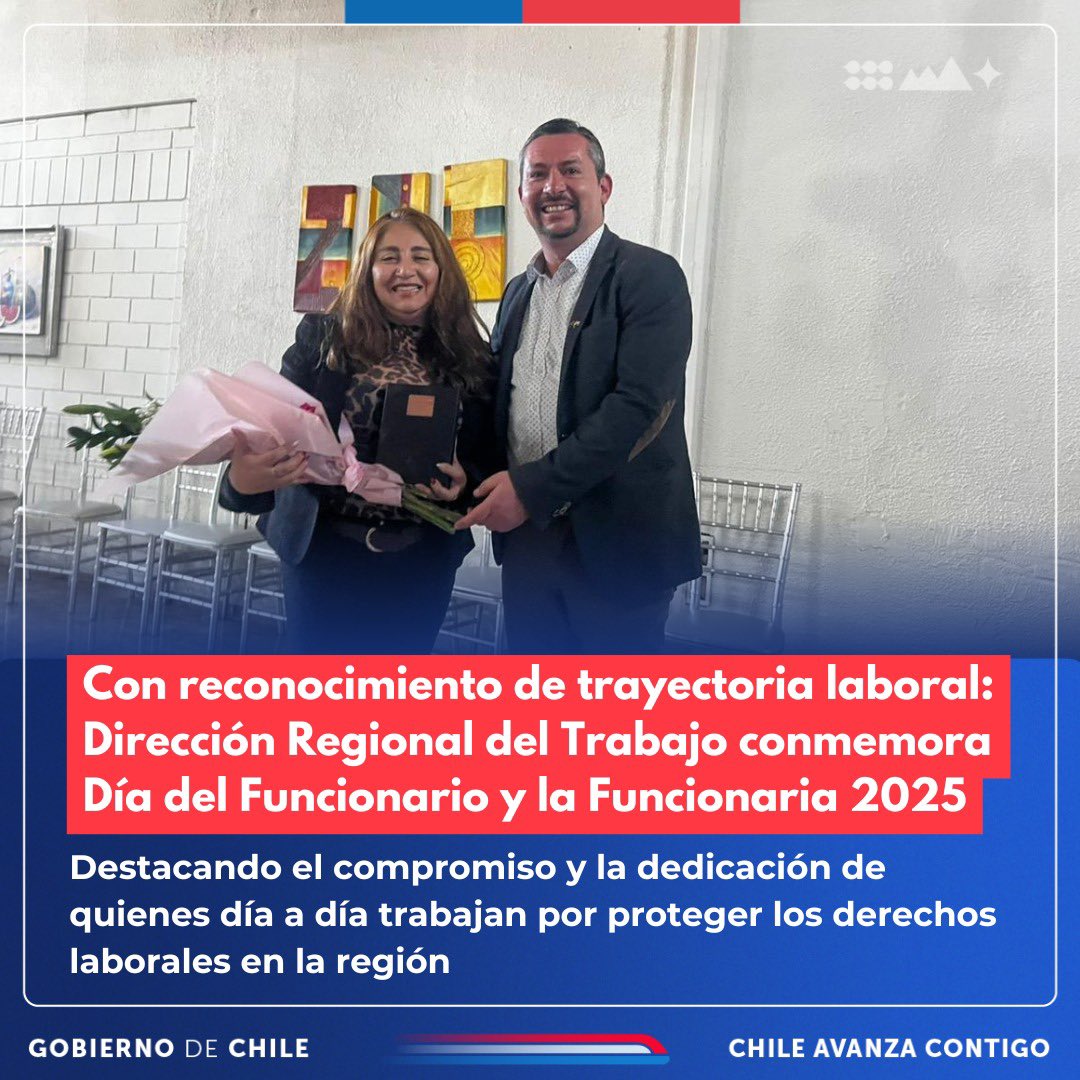 🎉 La Dirección Regional del Trabajo de Atacama celebró el Día del Funcionario y la Funcionaria 2025 💼
🤝 Con la presencia del Seremi Jonathan Páez Toro se reconoció la trayectoria y compromiso de funcionarias y funcionarios que fortalecen día a día los derechos laborales 👏🇨🇱