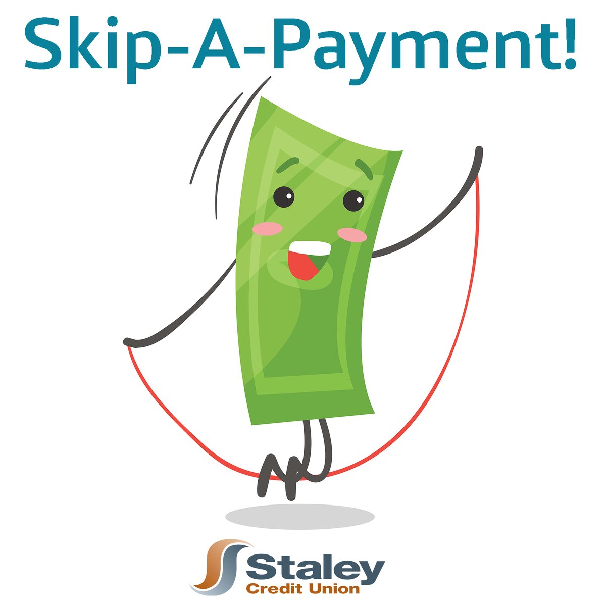 If you need a break from your monthly payment, remember you can apply for a Skip-A-Payment and wait another month!

You can submit your request electronically here:
staleycu.com/cards/actions/…