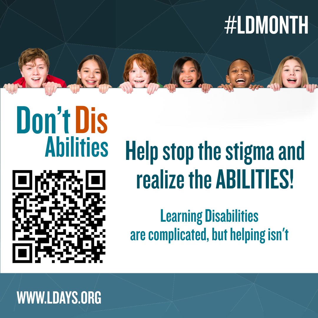 October is Learning Disabilities Awareness Month!
Time to shine a light on the challenges and strengths of people with Learning Disabilities.

Learning disabilities are complicated 
But helping isn’t. 💙📲 Scan QR Code to donate 

For more info visit: ldays.org