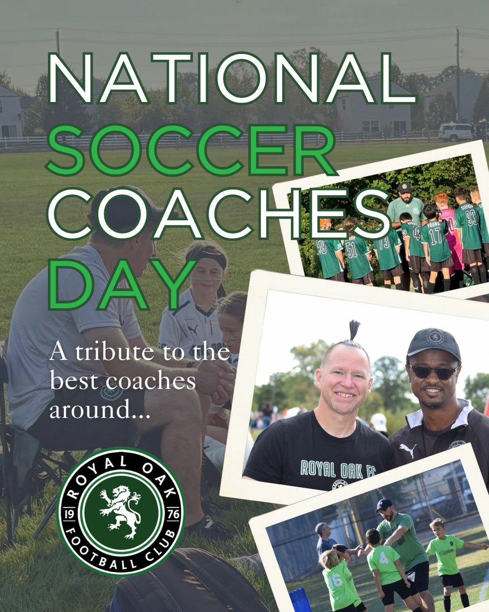 RoyalOak_FC's tweet photo. Happy National Soccer Coaches Day! Shoutout to all ROFC coaches whose dedication and leadership inspire our players every day. Thank you for shaping champions on and off the field! β½οΈπ
#weareROFC https://t.co/r0xAb2pEOy