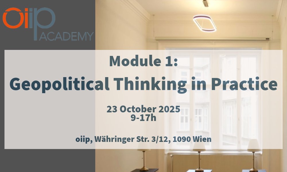 Join us for the 1st module of our oiip Academy!

📅 23 Oct 2025 | Hybrid
🌍 Geopolitical Thinking in Practice

Explore how to navigate global risks &amp; turn insight into action.

Facilitators:
Cengiz Günay &amp; Johannes Späth

Register -&gt; oiip.ac.at/oiip-academy/e…