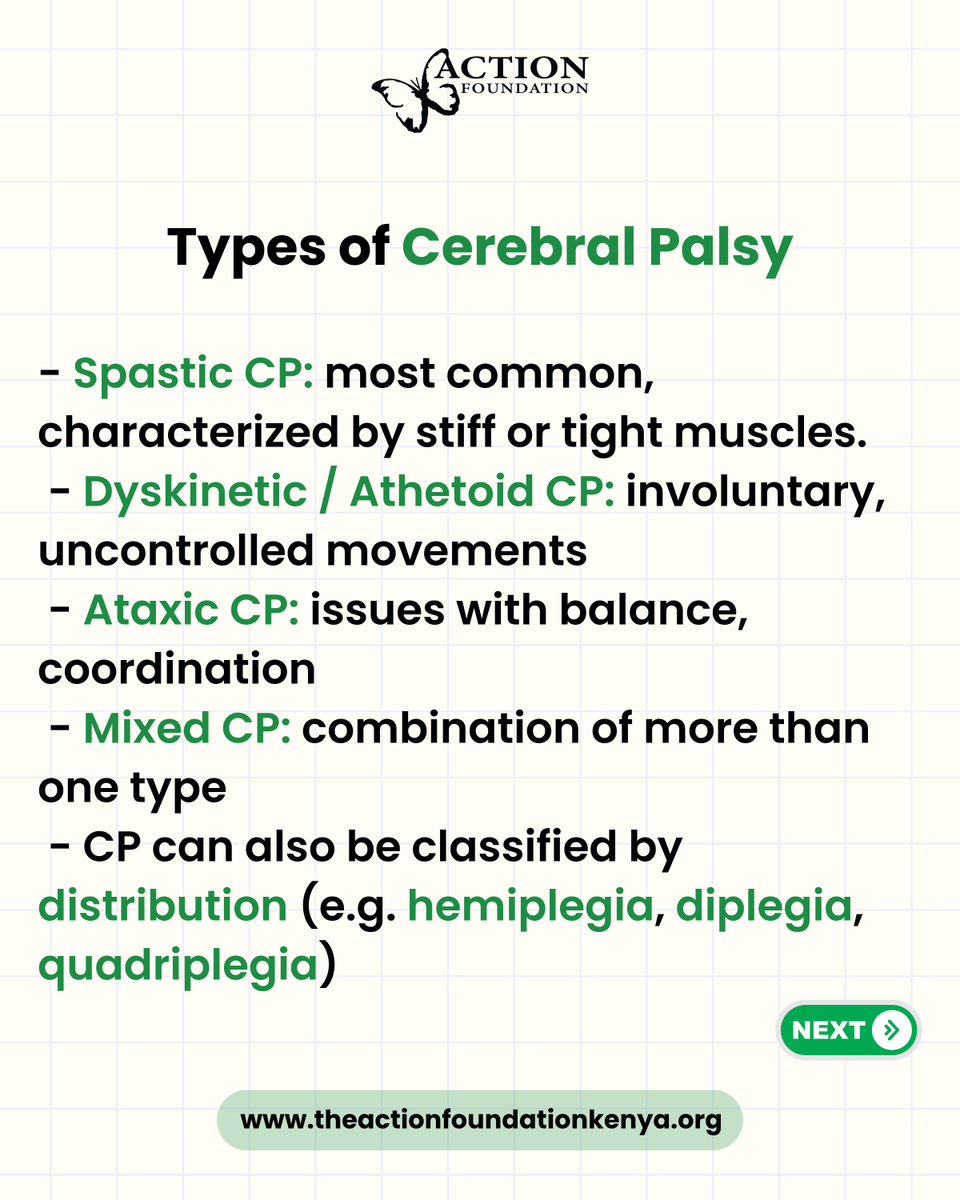 TheActionKenya's tweet photo. Today, on World Cerebral Palsy Day, under the theme #UniqueandUnited, we come together to raise awareness and advocate for a world that is more inclusive and accessible for all.
Cerebral Palsy (CP) is the most common physical disability in childhood, affecting over 17 million people worldwide. Nearly three out of four children with CP live in low- and middle-income countries, where access to therapy, education, and essential support remains limited.
As we mark this day, we invite you to scroll through to learn more about Cerebral Palsy, what it is, how it affects people differently, and how we can all play a part in offering meaningful care, inclusion, and support.
Image Description:
An infographic carousel highlighting key facts about cerebral palsy and celebrating the uniqueness of every individual.
#WorldCerebralPalsyDay #UniqueandUnited #CerebralPalsyAwareness #DisabilityInclusion #InclusionForAll #WeAreTAF #TAFat15