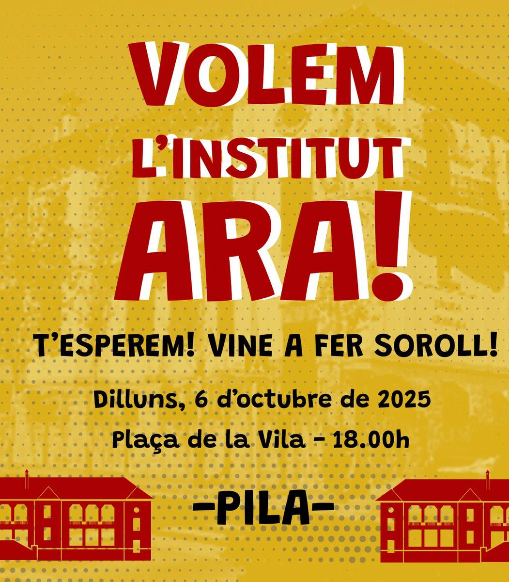 Aquesta tarda tenim doble cita a la Pl. de la Vila de #Badalona!  💪🏼

Exigirem que no es construeixin pisos 🏙️a Ca l'Arnús amb <a href="/Defensacalarnus/">Defensemcalarnus</a> 🌳🌴🌿

Exigirem que no es edarrereixi la construcció del <a href="/InsLaRiera/">Institut La Riera</a> al 2030 amb la PILA