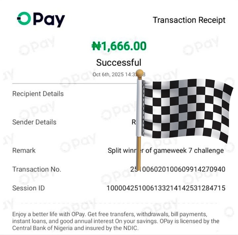 Glad to be one of the joint winners of the fantasy premier league gameweek 7 challenge #WinningEleven7 hosted by <a href="/basediah/">Naija FPL gods𒀭</a>. My first participation in these weekly challenges and I'm stoked to have won. 
Shoutout to the team at Naija FPL gods and the community.