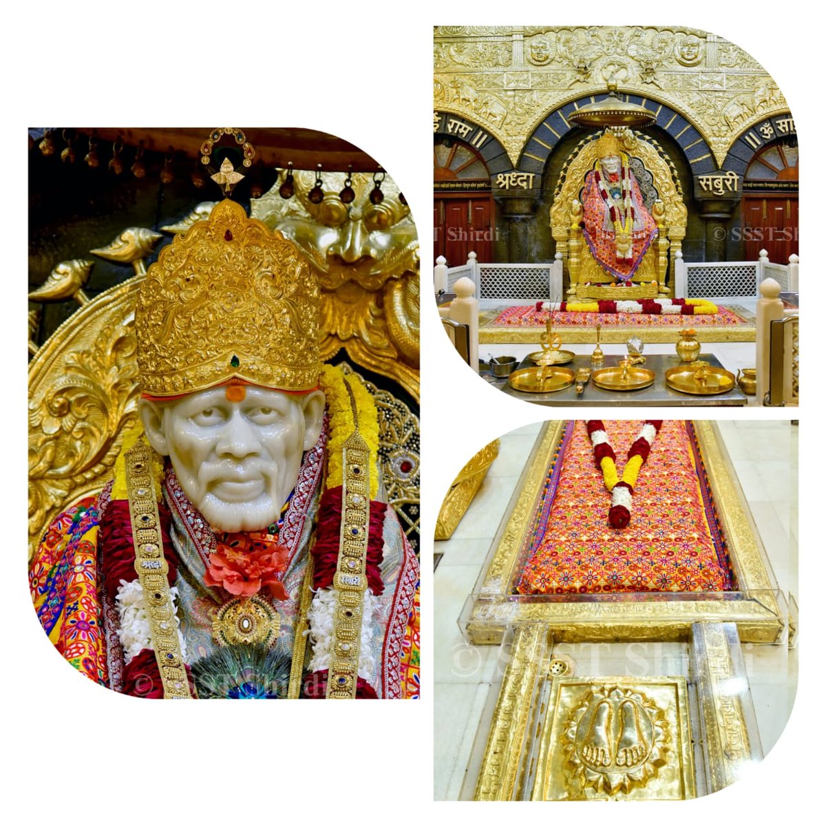 My heartfelt pranaams to this blissful darshan of our beloved Sai as seen today at Samadhi mandir in Shirdi during the Dhoop aarti 🙏🙏
Sai bhakt, 
Deepa H 🙏
6th October 2025