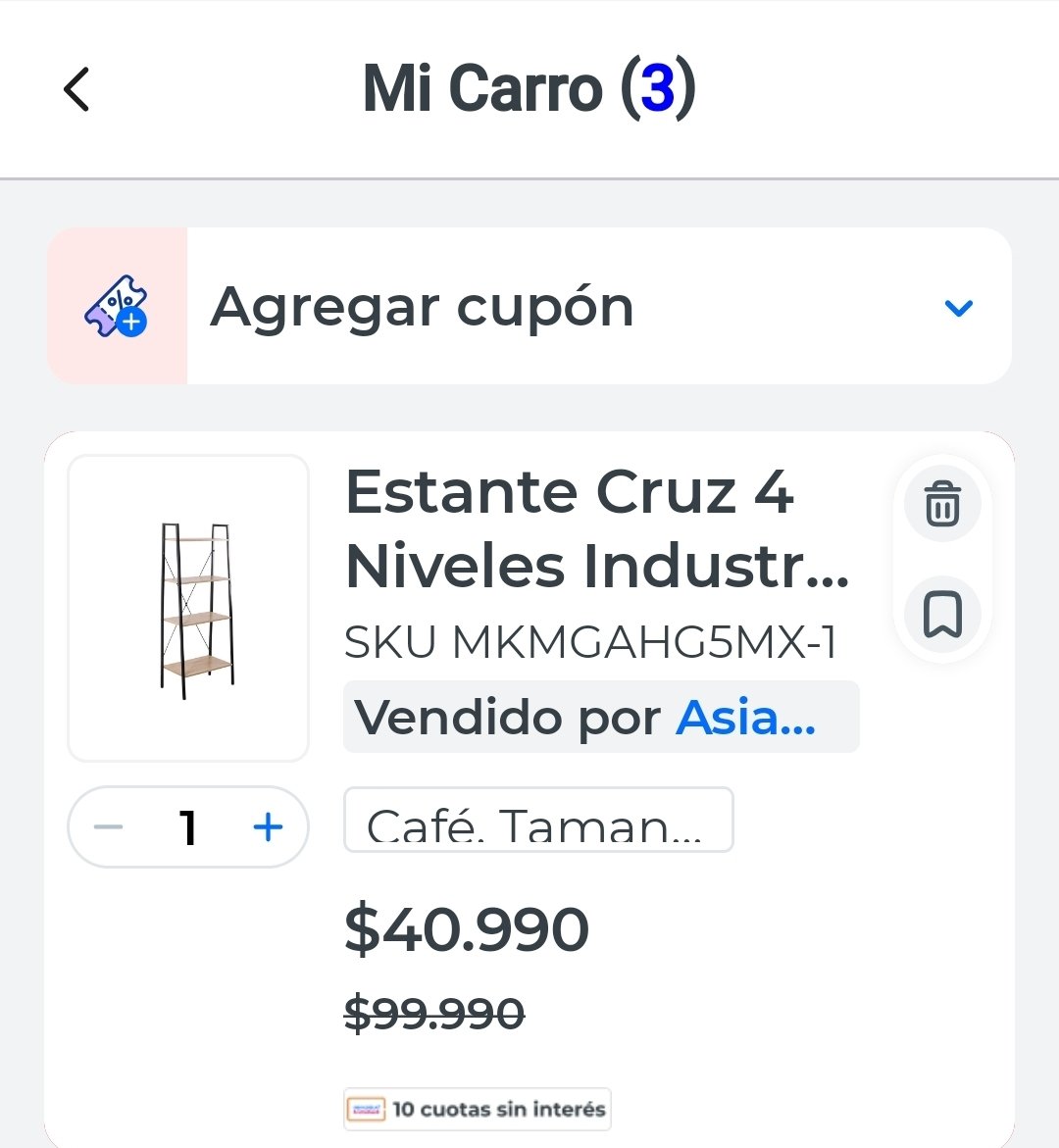 Juxuba's tweet photo. #cyberMonday #cyber #cyberChanta esta repisa me la iba a comprar a fines de septiembre y costaba $31.990 y según @tiendas_paris costaba casi $100 lukas!!¡ son muy chantas,gente no caigan cersiorence antes de caer @SERNAC https://t.co/ublNk5FZsa