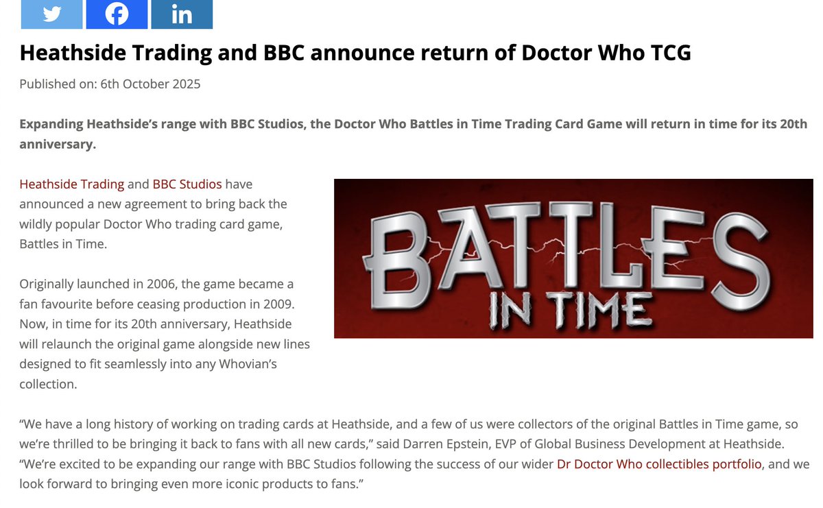 WHAT? WHAT?! WHAT?!!!!

Battles in Time is COMING BACK?!