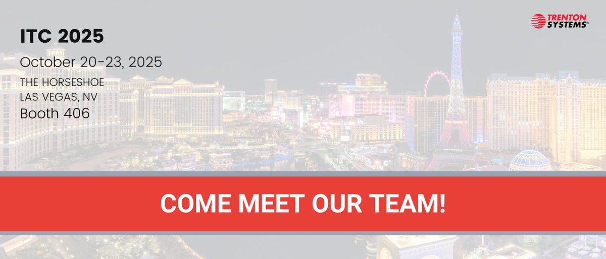 Team Trenton is headed to Las Vegas!

 From October 20 to 23, we'll be at the Horseshoe for ITC 2025! 

 If you're in the area, stop by Booth 406 to chat with the team and learn more about the latest technologies from Trenton Systems!