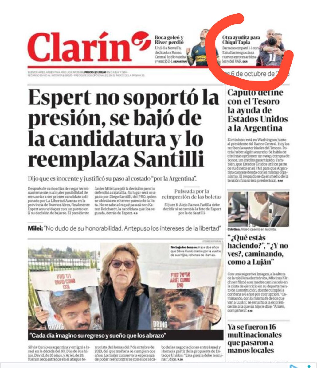 El choreo de ayer llegó a las tapas de La Nación y Clarín