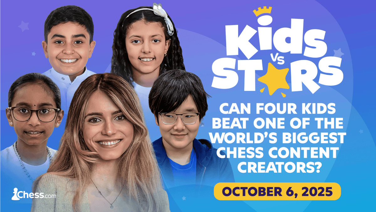 ChessMike's tweet image. Coming up today at 12pm ET: @AnnaCramling vs 4 kids from 4 different continents! 

(King throwing optional but unlikely)
twitch.tv/chess