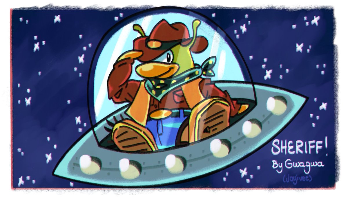 Now that I'm in the club penguin journey space a bit, I'd like to share something I made for Sheriff when they got POTW a while ago:)