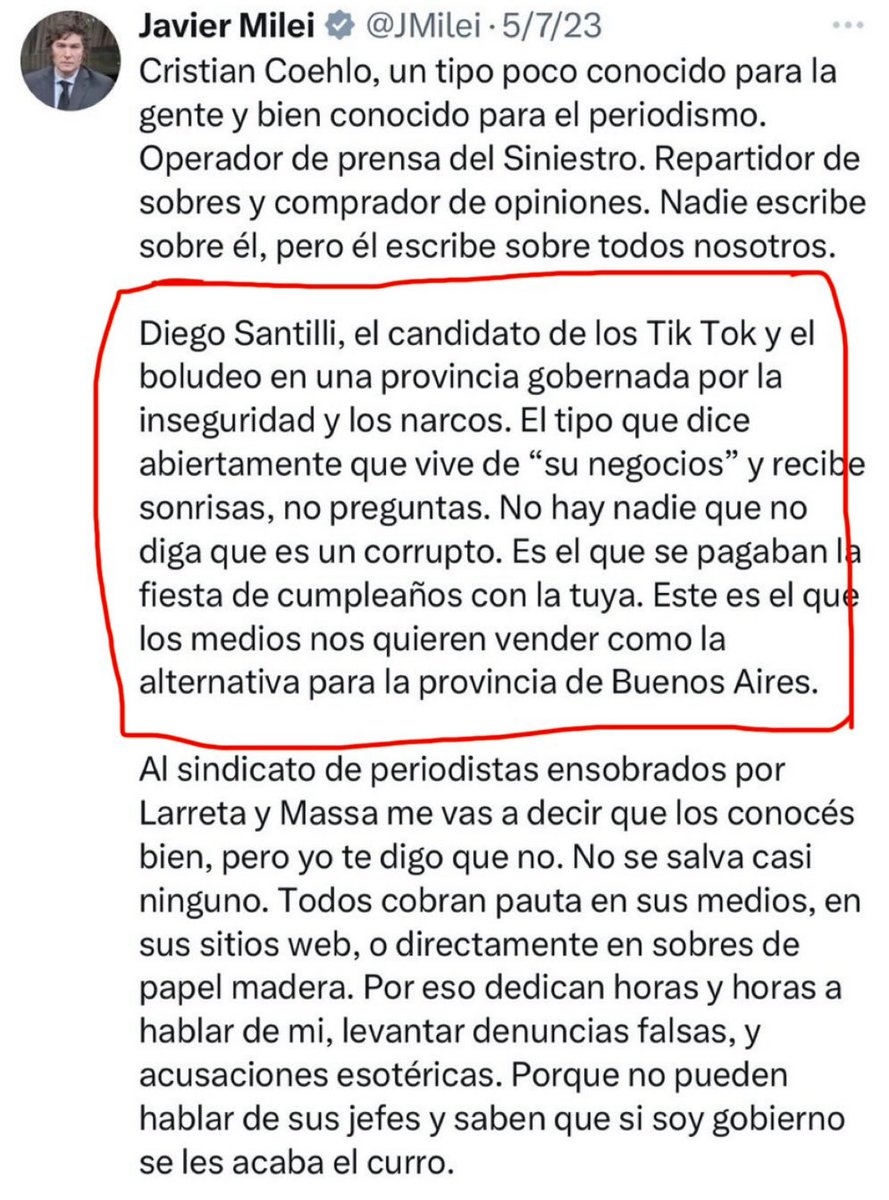 obc68's tweet photo. @diegosantilli @JorgeTaiana @diegosantilli dice Milei que no servís para nada https://t.co/e61ZErH4I0