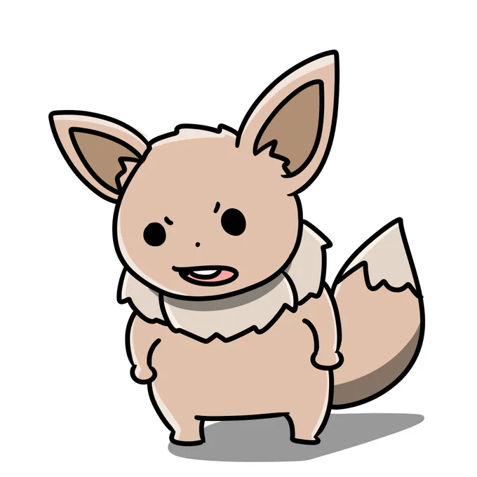 四足歩行が描けなかったので 二足歩行にしたイーブイ