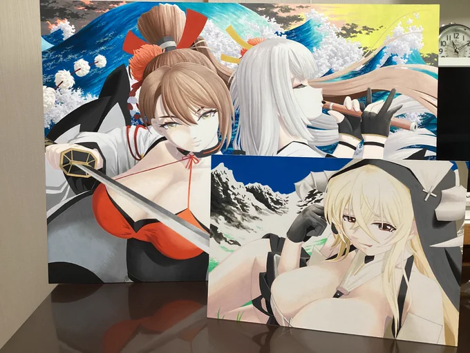 #芸術の秋ということで作品あげてるアカウントフォローしませんか ずーーーっとアクリルガッシュで描いて来て、今後も変わらずだと思いますが、ご興味が有りましたら、どうぞです。 ただし、アズールレーンと言うゲームの絵が、今はメインとなってます。