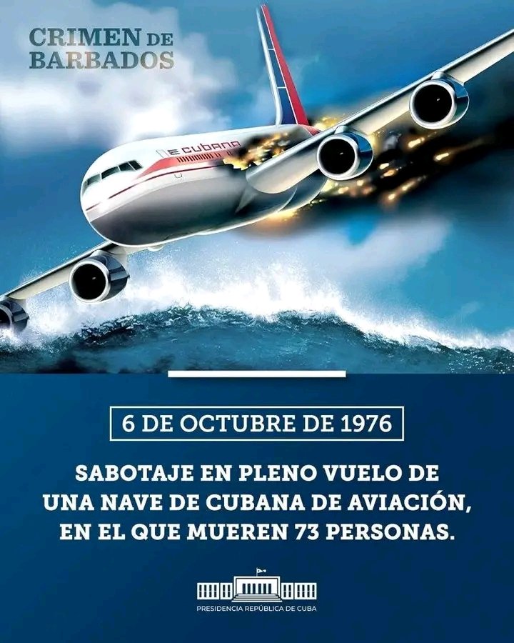 Dics_Contre1234's tweet photo. Jamás renunciaremos a la lucha contra el Terrorismo. Recordamos con hondo dolor, pero sin doblegarnos,cel Aniversario 49 del Crimen de Barbados.
#Contramaestre.
#juntossomosmasfuertes.
#SantiagoDeCuba. https://t.co/gQ1t5z5oFn
